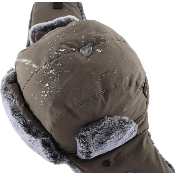 Water Repellent Trapper Hat for Men Women with Face Mask for Cold Weather - Picture 7 of 7